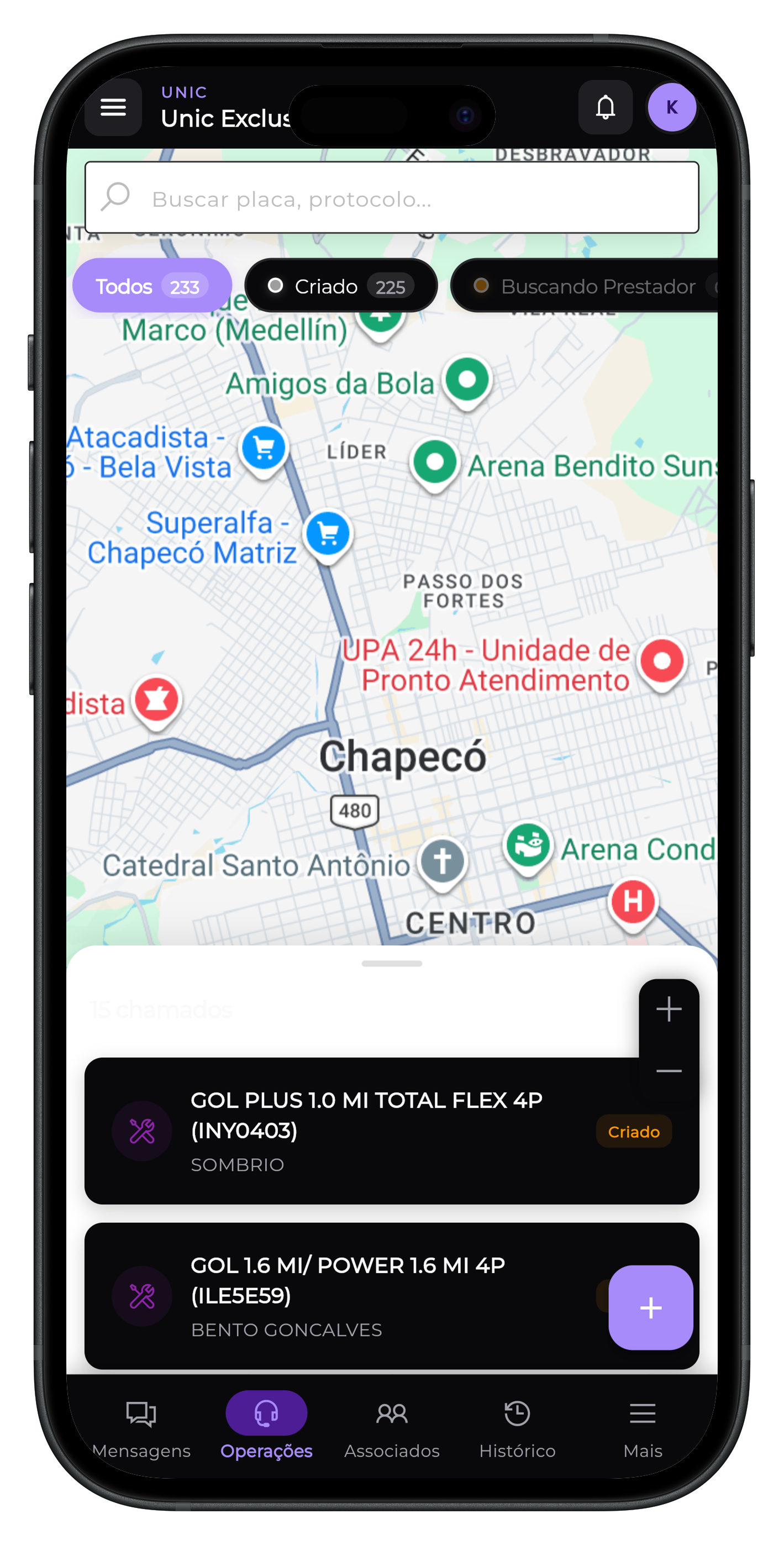 Unic Torre de Controle - App Mobile 2